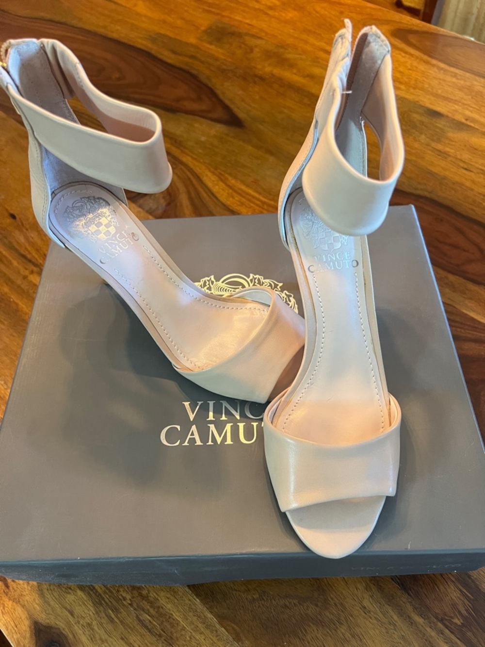 Vince Camuto Blush Nude Ankle-Strap Heels